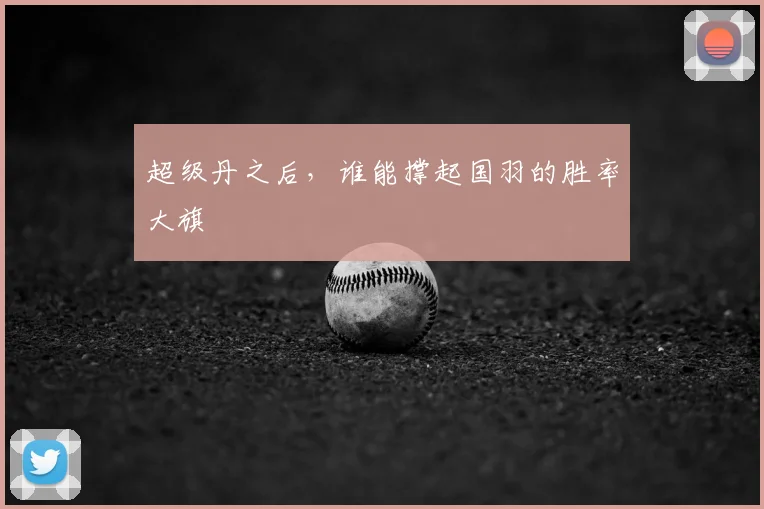 超级丹之后，谁能撑起国羽的胜率大旗